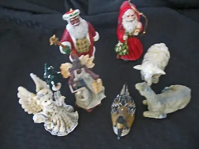 Lot Of  Vintage Christmas Ornaments Animals Angels Santas Enesco & More Random • $15