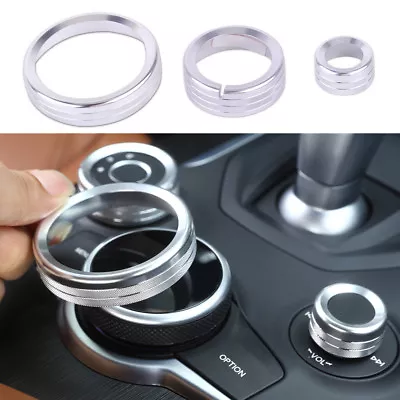 3x Silver Interior Control Knob Trim Ring Cover Fit For Alfa Romeo Giulia 2017 • $25.92