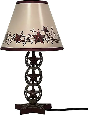 Sns Cowboy Western Horseshoe Vintage Hand Painted Resin Table Lamp Country Home  • $55.99