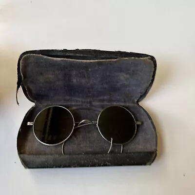 $36.75 • Buy Vintage Antique WILLSON Wire Rim Green Tinted Round Sunglasses, Steampunk