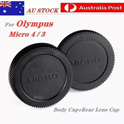 Body Cap+Rear Lens Cap For Olympus Micro 4/3 OM-D E-M1/5 E-M10 E-PL5 MARK I II • $6.55