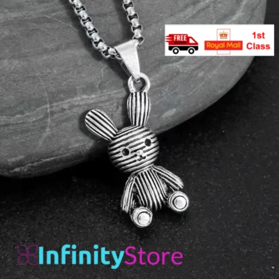 £5.94 • Buy Bunny Rabbit Pendant Necklace Silver Chain Jewellery Gift Boys Girls Birthday