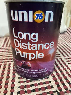 Empty Composite 1 Qt 76 Long Distance Purple Motor Oil Can • £34.06