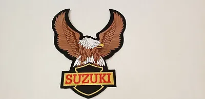 $13.44 • Buy Large Embroidered Patch Motorcycle Jacket American Bald Eagle New 10  Suzuki