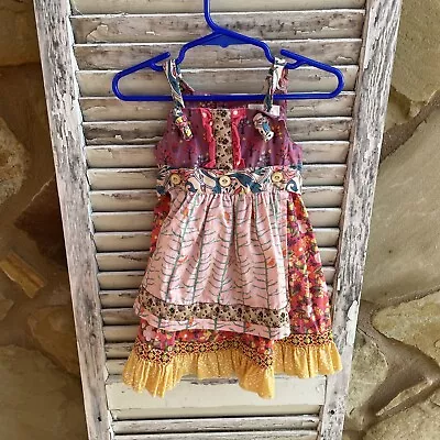 Matilda Jane Kira Knot Apron Dress HTF Friends Forever Girls RARE 18-24 Months • $30