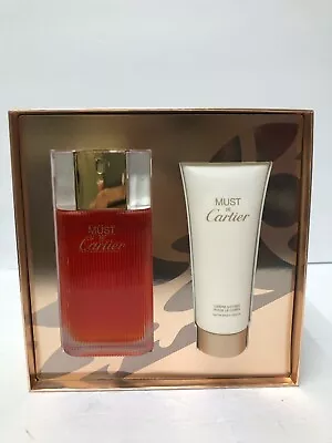 Must De Cartier 2pcs Giftset For Women EDT Spray 3.3oz + Body Cream 3.3oz • $96