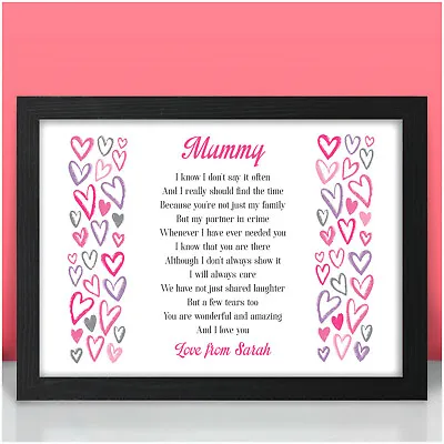 Birthday Gifts For Her Mum Mummy Nan Nanny Granny Mam PERSONALISED Poem Gifts • £13.95