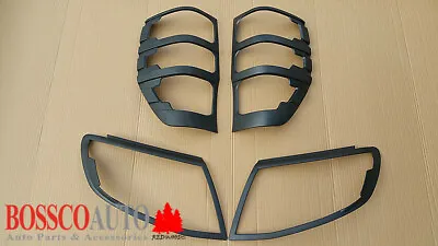 Matt Black Headlight & Taillight Lamp Cover Trim For Ford Ranger Px Mk1 12 - 15 • $69