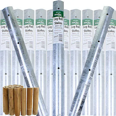 Log Roll Supports Garden Edging Brackets Stakes Posts Lawn Edging Gardening • £6.99