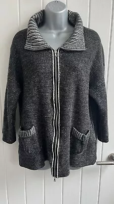 CREA CONCEPT Grey Wool Blend Lagenlook Cardigan Size 38 UK 10-12 Arty Jacket • £29.98