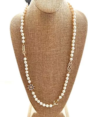 J. Crew Nautical Imitation Pearl Necklace NWT 30” BH388 • $32