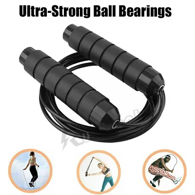 Jump Rope Skipping Aerobic Exercise Boxing Adjustable Bearing Speed Fitness Gym • $6.93