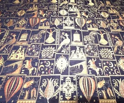 Belgium Vintage Ornate Renaissance Woven Wall Tapestry 54X54 Free Mason Tassels • $199