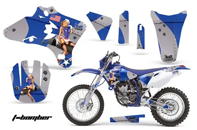 Dirt Bike Graphics Kit Decal Wrap For Yamaha WR250 WR450F 2005-2006 TBOMBER BLUE • $149.95