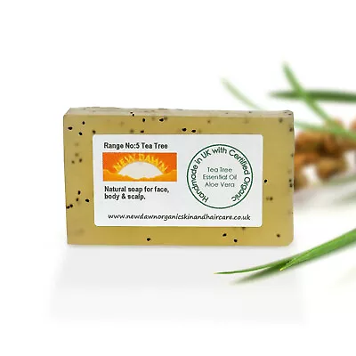 Organic Tea Tree Soap Bar Natural Handmade And Vegan • £5.35