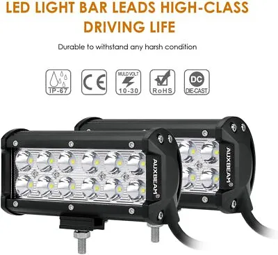 AUXBEAM Pair 7 INCH LED Work Light Bar Bumper Work Fog Lamps Offroad Driving 6  • $54.99