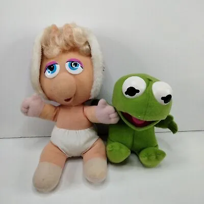 Vintage 1987 Lot Jim Henson Muppet Babies Kermit Miss Piggy Plush Stuffed Animal • $15