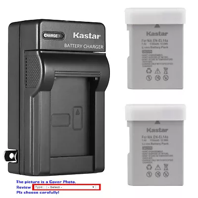 Kastar Battery Wall Charger For Nikon EN-EL14a MH-24 & Nikon D3100 DSLR Camera • $37.49