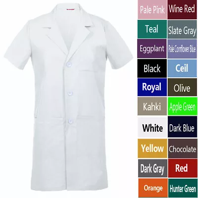 Men's Short Sleeves Lab Coat Laboratory Doctor Workwear  • $28.98