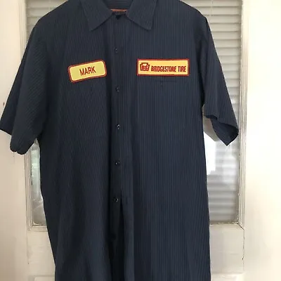 Vintage Mechanic  Auto Shop Shirt Men's M-SS Striped Short Sleeve • $24.99