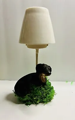 OOAK Dachshund Tealight Candle Holder With 7 Exchangeable Color Fireless Candle • $39.95