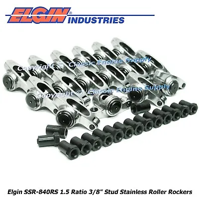 Stainless Steel Roller Rocker Arms 1.5 Ratio 3/8  Studs Chevy 400 350 327 305 • $180.22