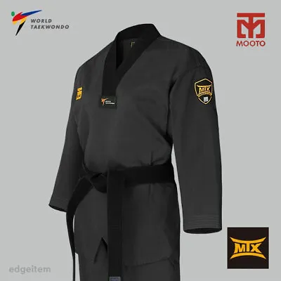 MOOTO MTX Slate Gray Color Uniform WT Demonstration Black Team Dobok Performance • $68.50