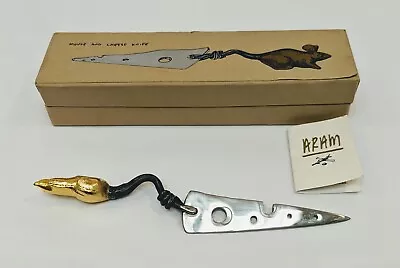 Michael Aram Mouse And Cheese Knife Gold Tone Swiss Cheese Motif W/ Original Box • $58.95