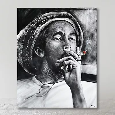 Bob Marley - Large Hand Painted And SIGNED Oil Painting On Canvas 90cm X 100cm • £325