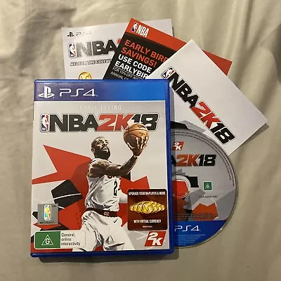 NBA 2K18 PS4 Game + Manual *FREE SHIPPING* Basketball PlayStation 4 Games PAL • $4.94