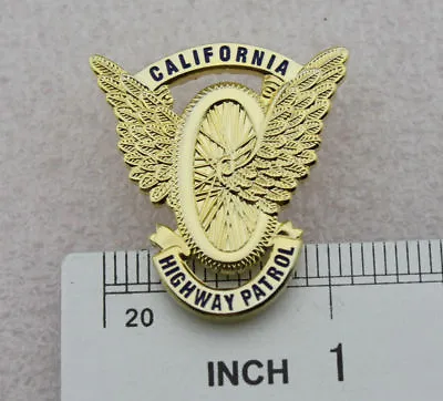  California State Police Gold Badge Highway Patrol Motorcycle Wings CHP Mini PIN • $12.65
