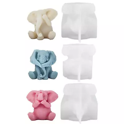 3D Elephant Candle Silicone Mold Handmade DIY Candle Mould Soap Resin Mould • £13.08