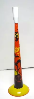 NEAR FLAWLESS Early T. COHN Tin HALLOWEEN 1O 1/2  HORN -Witch-Bats-BLACK CAT++++ • $68.77