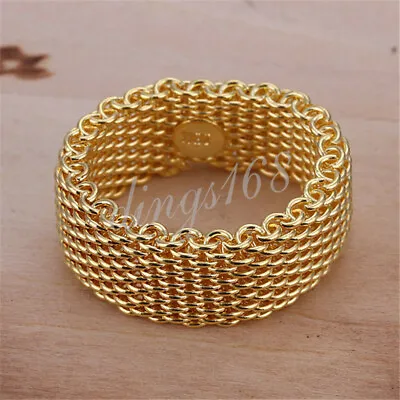 Men Or Women's Flexible Mesh Band Ring In 925 Sterling Silver/18K Gold Filled  • $16.99