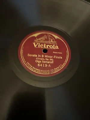 12” Victrola 78 RPM Olga Samaroff - Chopin Sonata In B Minor 6419 V++ • $13.99