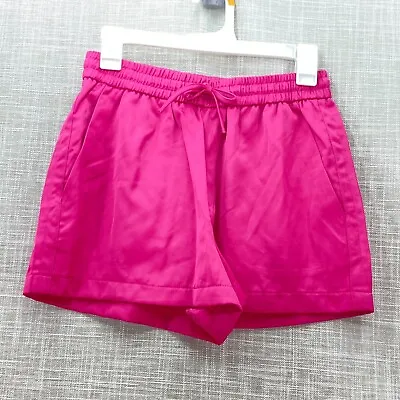 Zara Women's Satin Effect Drawstring Shorts Bubble Gum Pink XS NWT • $22.99