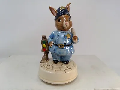 Vintage Schmid Bunny Rabbit Police Officer Music Box • $10.99