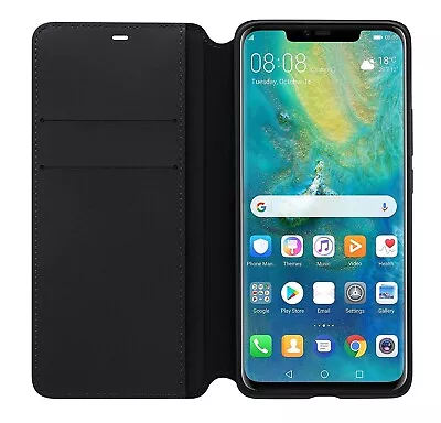 Official Huawei Mate20 Pro Black Flip Wallet Case / Cover - 51992636 • $22.49