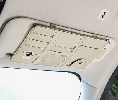 Cream Mini Cooper Car Sun Visor Organizer Glasses Holder / Car Organiser. • $12.62