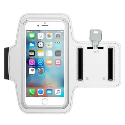 RUNNING ARMBAND SPORTS WHITE GYM WORKOUT CASE COVER BAND ARM STRAP For PHONES • $18.99