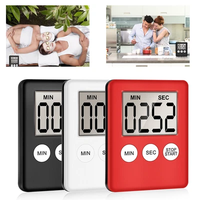 £3.06 • Buy Magnetic Large LCD Digital Kitchen Timer Count-Down Up Clock Cooking Loud Alarms
