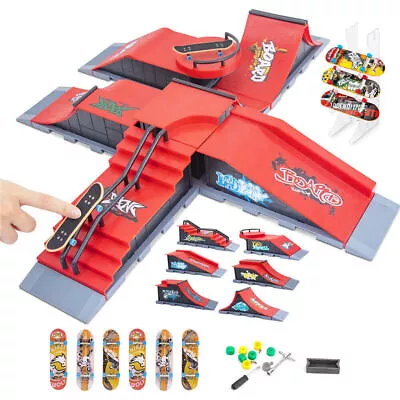 Skateboard Fingerboard Ramps Skate Park Tech Deck Ramp Kit Toys For Kids Gift • $25.08