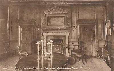 CAMBRIDGE MAGDALENE COLLEGE COMBINATION ROOM - Vintage POSTCARD • £3.99