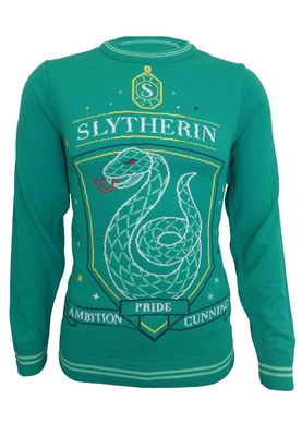 $50.82 • Buy Harry Potter Christmas Jumper Slytherin Crest Official Unisex Green Ugly Sweater