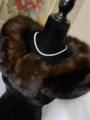 Vintage Genuine Brown Sable Mink Fur Stole Wrap Collar • $395