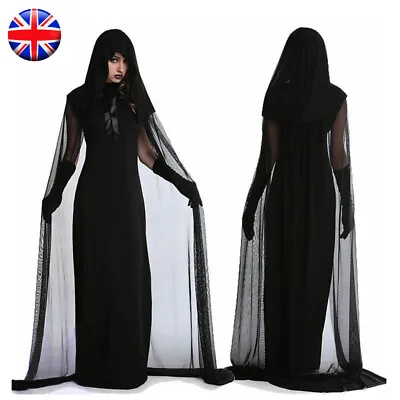 £18.89 • Buy Women Halloween Wicked Witch Fancy Dress Costume Hooded Cape Vamp Bride Costume