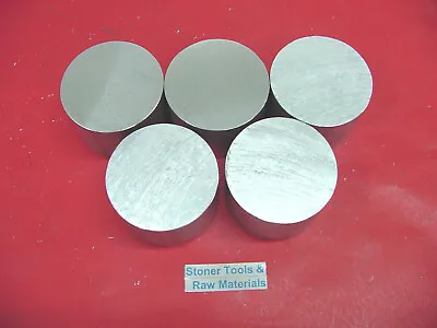 5 Pieces 2  OD ALUMINUM 6061 ROUND BAR .65  LONG T6511 Solid Rod Lathe Stock • $19.25