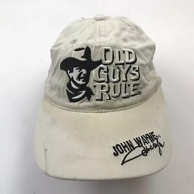 John Wayne Hat Cap Strapback White Black Adjustable Embroidered Adult Old Guys • $18.77