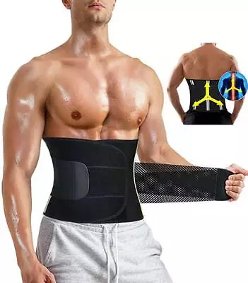 Men Waist Trainer Belt Body Shaper Tummy Control Slimming Belly Fat Burner Band • $12.79