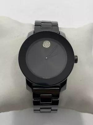 Movado Bold SWISS Quartz Black Tone Ceramic Ladies Watch 3600535 • $199.95